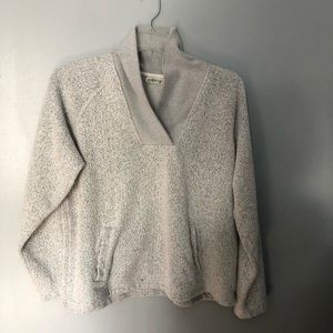 Orvis light gray shall collar pullover L
